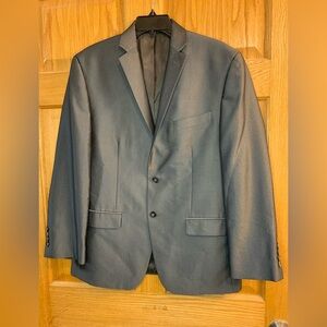 Calvin Klein Men's Sport Coat Blazer Two Button Gray Herringbone Poly Blend 40S